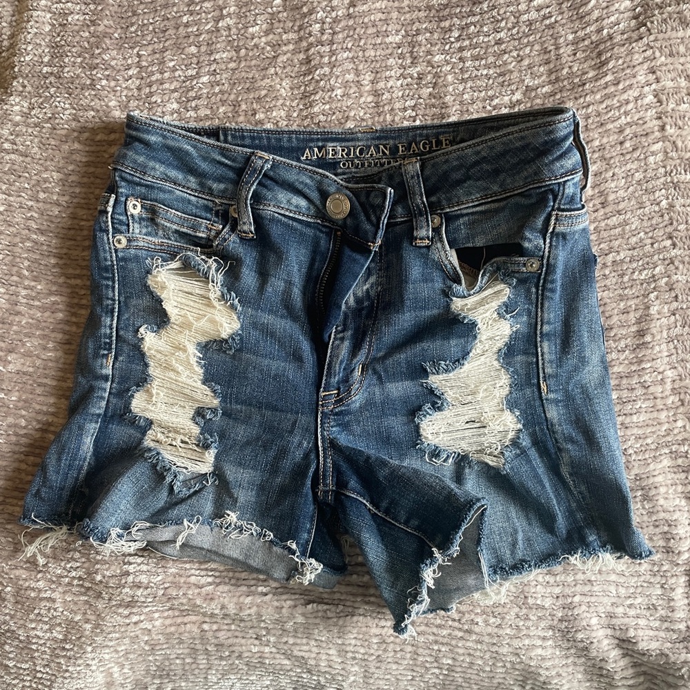 American eagle high rise shortie shorts size 8